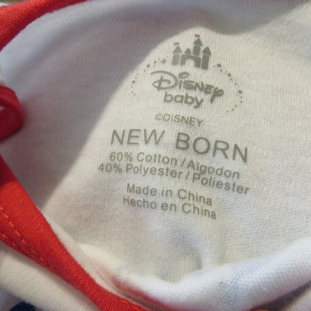 Baby Disney Minnie Mouse NB bodysuit SPARKLY decal Glittered Patriotic - Picture 3 of 4